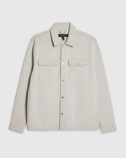 Grey Slim Fit Premium Collared Overshirt