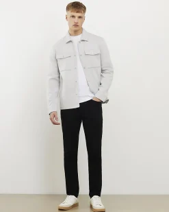 Grey Slim Fit Premium Collared Overshirt