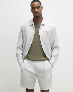 Grey Slim Fit Pull On Shorts