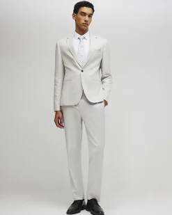 Grey Slim Fit Puppytooth Suit Trousers