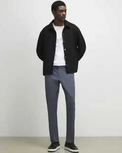 Grey Slim Fit Stretch Chino Trousers
