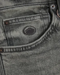 Grey Slim Fit Stretch Denim Shorts