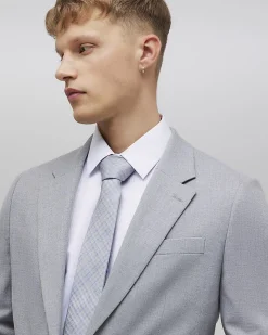 Grey Slim Fit Stretch Suit Jacket