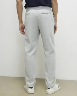 Grey Slim Fit Stretch Textured Trousers