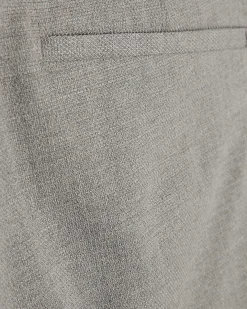 Grey Slim Fit Stretch Textured Suit Trousers