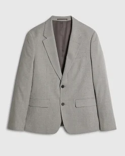 Grey Slim Fit Stretch Textured Suit Jacket