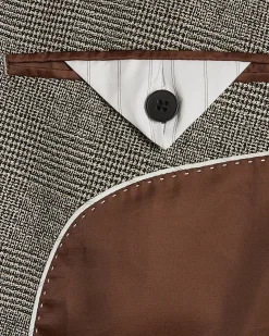Grey Slim Fit Textured Check Waistcoat