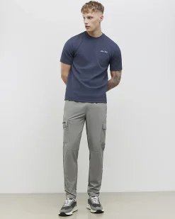 Grey Slim Fit Textured Crew Neck T-Shirt