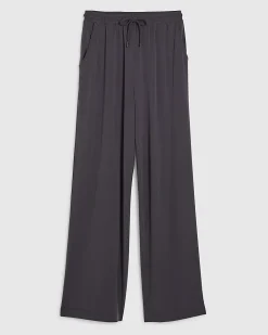 Grey Soft Touch Wide Leg Trousers