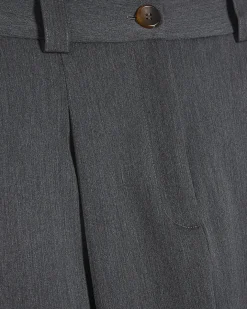 Grey Tailored Barrel Leg Trousers