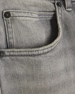 Grey Tapered Fit Stretch Jeans