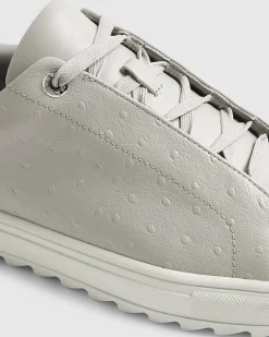 Grey Textured Lace Up Cupsole Trainers