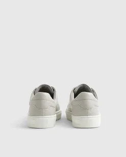 Grey Textured Lace Up Cupsole Trainers