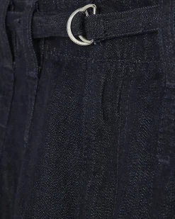 Indigo Wide Leg Tie Front Jeans