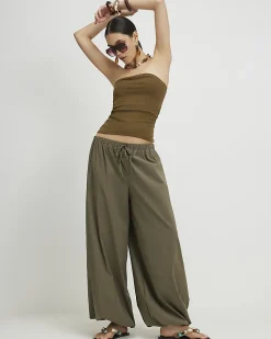 Khaki Bandeau Top