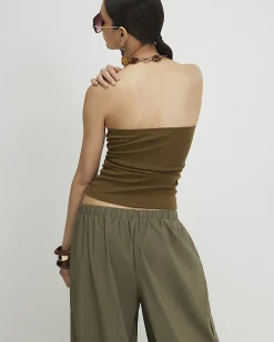 Khaki Bandeau Top