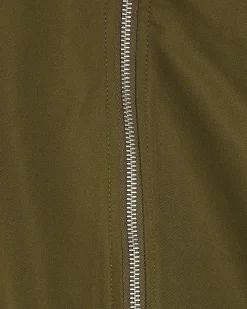 Khaki Belted Bubble Hem Jacket