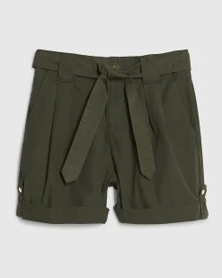 Khaki Belted Shorts