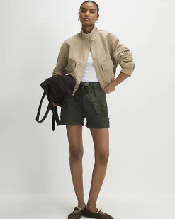 Khaki Belted Shorts