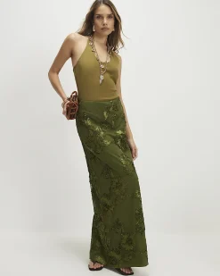 Khaki Cornelli Maxi Skirt