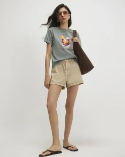 Khaki Cotton Negroni Embellished T-Shirt