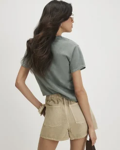 Khaki Cotton Negroni Embellished T-Shirt