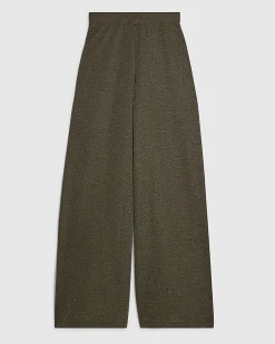 Khaki Glitter Wide Leg Trousers