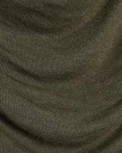 Khaki Long Sleeve Drape Layered Top