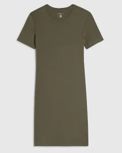 Khaki Mini T-Shirt Dress