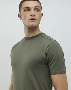 Khaki Muscle Fit Cotton Stretch T-Shirt