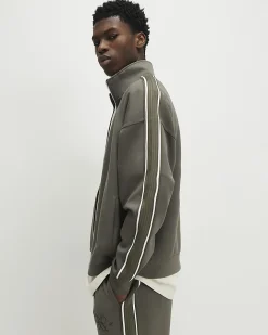 Khaki Oversized Fit Monogram Tracksuit Jacket