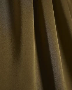 Khaki Pleat Front Blouse