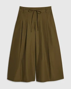 Khaki Poplin Culottes