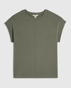 Khaki premium jersey twill top
