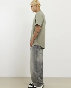 Khaki Regular Fit Cotton Curve Hem T-Shirt