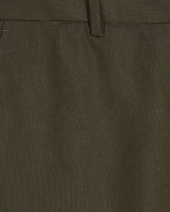 Khaki Regular Fit Linen Blend Shorts