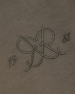 Khaki Regular Fit Monogram Zipped Shacket