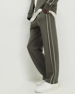 Khaki Regular Fit Monogram Taped Joggers