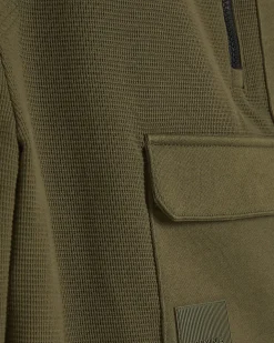 Khaki Regular Fit Textured Cargo Shorts