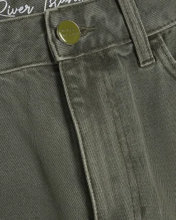 Khaki Relaxed Straight Jeans