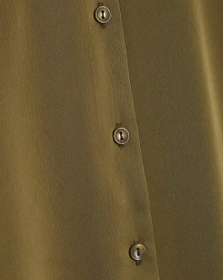 Khaki Satin Sleeveless Shirt