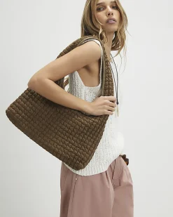 Khaki Scrunch Slouch Shoulder Bag