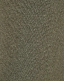 Khaki Short Sleeve Cotton Fitted Top