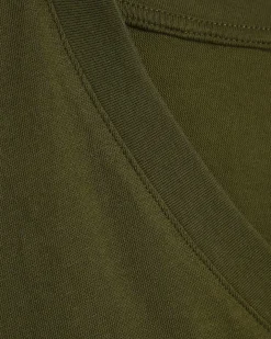 Khaki Short Sleeve V Neck Top