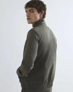 Khaki Slim Fit Comfort Stretch Funnel Jacket