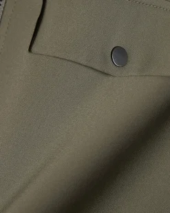 Khaki Slim Fit Comfort Stretch Funnel Jacket