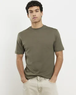 Khaki Slim Fit Cotton Midweight T-Shirt