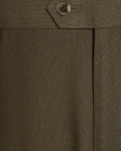 Khaki Slim Fit Linen Blend Suit Trousers