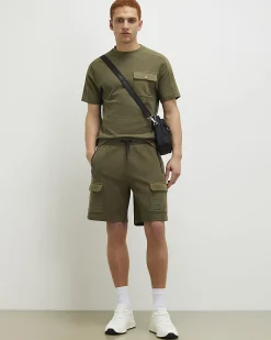 Khaki Slim Fit Textured Lightweight T-Shirt