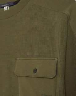 Khaki Slim Fit Textured Lightweight T-Shirt